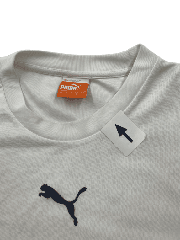 PUMA T SHIRT MINIMAL WHITE MEN PRE OWNED L