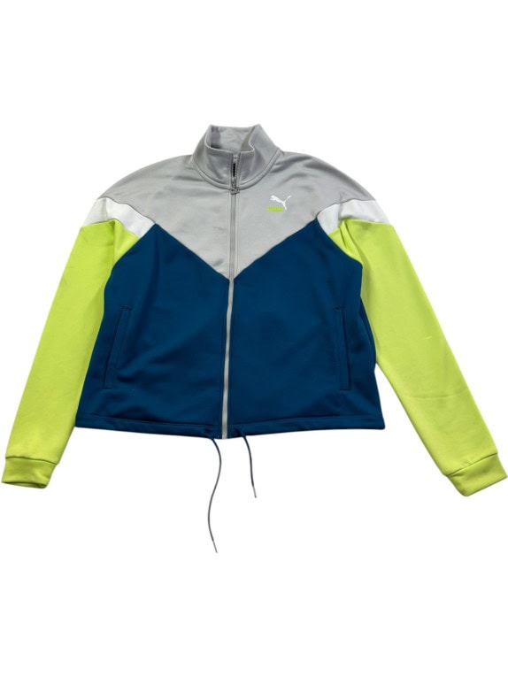 PUMA TRACK JACKET SPORTSWEAR ΓΚΡΙ ΜΠΛΕ ΠΡΑΣΙΝΟ ΓΥΝΑΙΚΕΙΟ PRE OWNED M