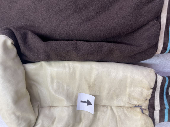 1990s PUMA VARSITY JACKET RETRO ΚΑΦΕ ΚΡΕΜ ΑΝΤΡΙΚΟ PRE OWNED M