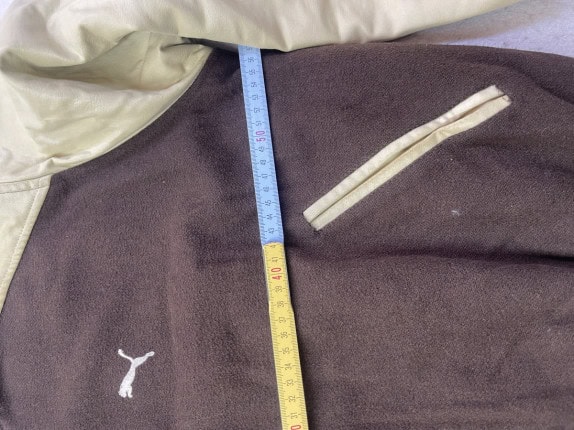 1990s PUMA VARSITY JACKET RETRO ΚΑΦΕ ΚΡΕΜ ΑΝΤΡΙΚΟ PRE OWNED M