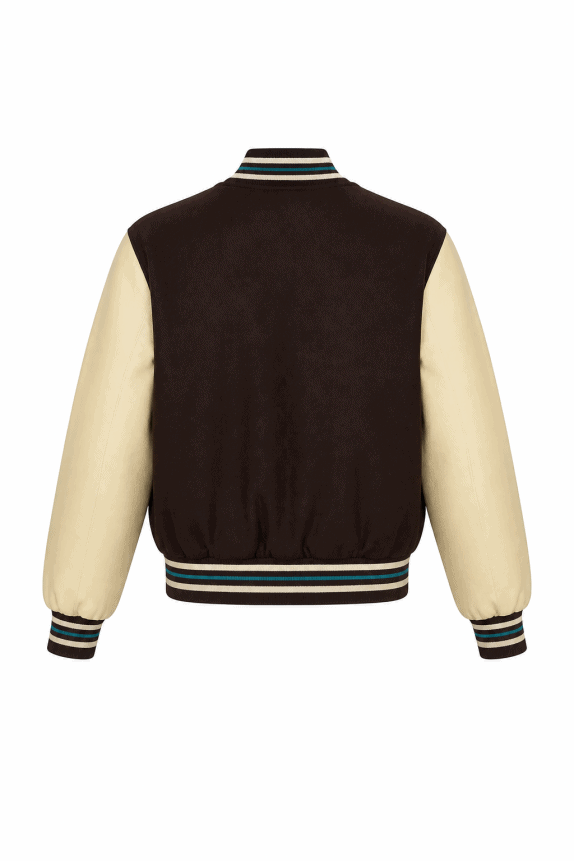 1990s PUMA VARSITY JACKET RETRO ΚΑΦΕ ΚΡΕΜ ΑΝΤΡΙΚΟ PRE OWNED M