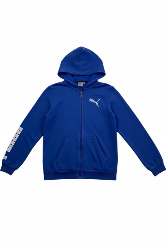 PUMA Ζακέτα Φούτερ με Κουκούλα Logo Μπλε UNISEX S-M