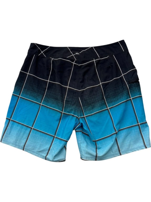 QUIKSILVER BOARD SHORTS SURF BLACK BLUE MENS PRE OWNED M
