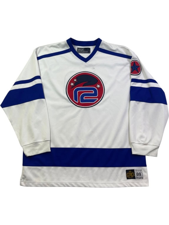 R2 ATHLETIC JERSEY RACING BIANCO BLU UOMO PRE OWNED L