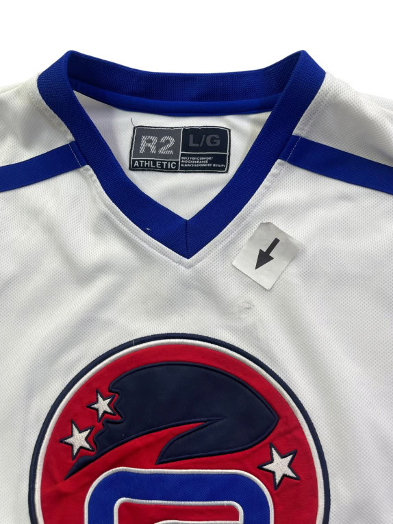 R2 ATHLETIC JERSEY RACING BIANCO BLU UOMO PRE OWNED L