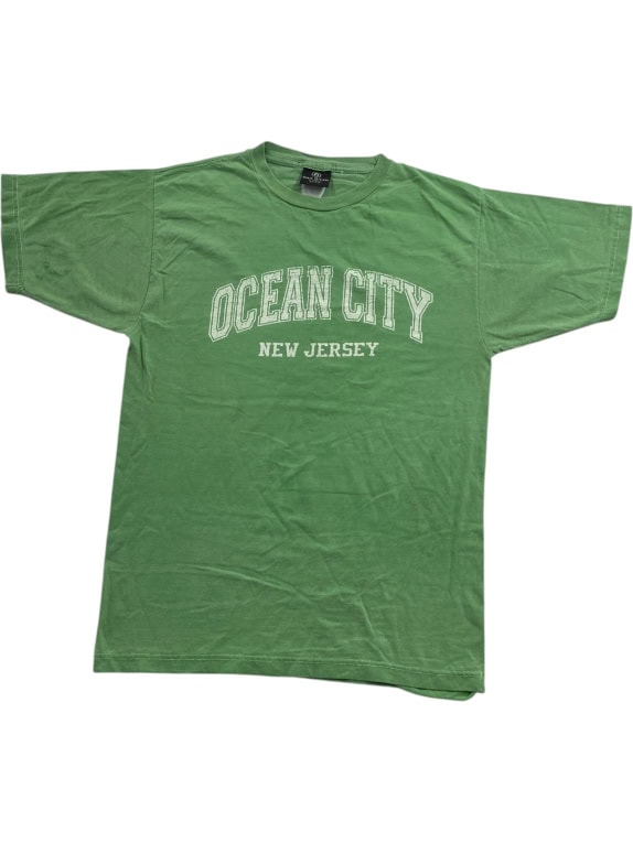RAG WEAR T-SHIRT OCEAN CITY NEW JERSEY ΠΡΑΣΙΝΟ UNISEX M pre-owned