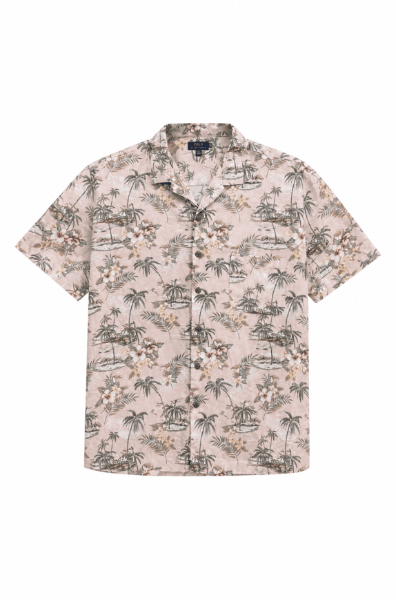 GEORGE CAMICIA HAWAIIAN ROSA UOMO PRE OWNED L