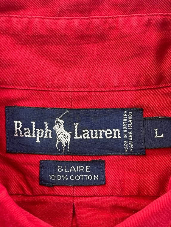 RALPH LAUREN BUTTON DOWN ΠΟΥΚΑΜΙΣΟ CLASSIC ΚΟΚΚΙΝΟ ΑΝΤΡΙΚΟ PRE OWNED L