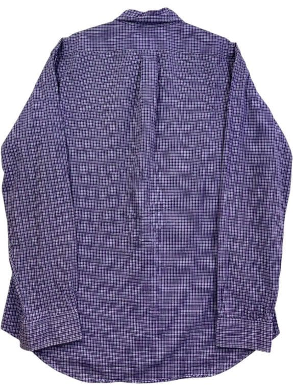 RALPH LAUREN BUTTON DOWN SHIRT PLAID PURPLE MENS PRE OWNED L