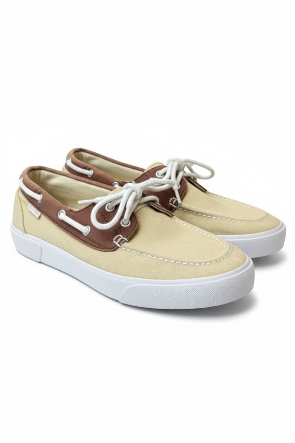 RALPH LAUREN Canvas Boat Sneakers Δίχρωμα Beige / Καφέ Unisex 37