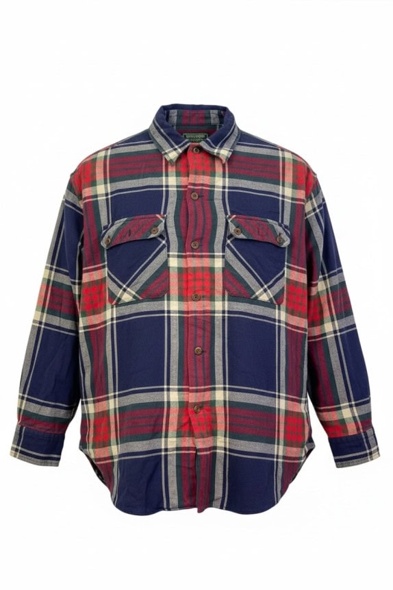 RALPH LAUREN COUNTRY ΠΟΥΚΑΜΙΣΟ VINTAGE ΚΑΡΟ NAVY ΚΟΚΚΙΝΟ ΑΝΤΡΙΚΟ PRE OWNED M