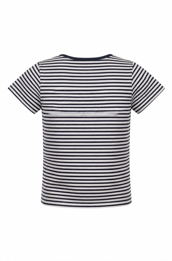 RALPH LAUREN GRAPHIC TEE STRIPED NAVY UNISEX PRE OWNED S