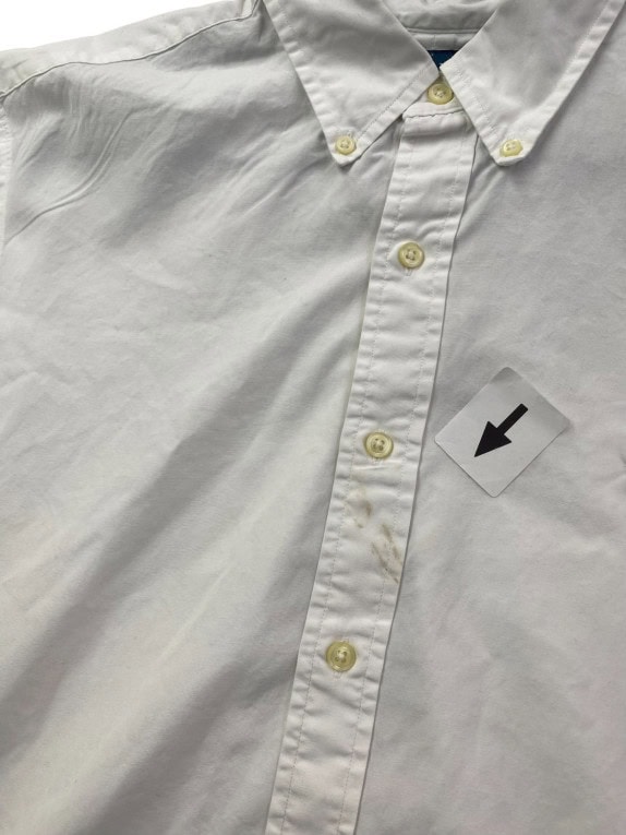 RALPH LAUREN SHORT SLEEVE SHIRT CLASSIC WHITE MENS PRE OWNED L