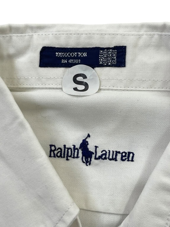 RALPH LAUREN ΚΟΝΤΟΜΑΝΙΚΟ ΠΟΥΚΑΜΙΣΟ CLASSIC ΛΕΥΚΟ ΑΝΤΡΙΚΟ PRE OWNED S