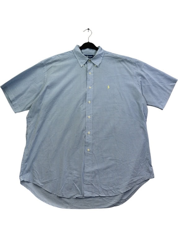 RALPH LAUREN ΚΟΝΤΟΜΑΝΙΚΟ ΠΟΥΚΑΜΙΣΟ CLASSIC ΜΠΛΕ ΚΑΡΟ ΑΝΤΡΙΚΟ PRE OWNED XL