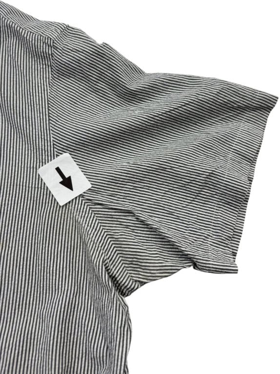 RALPH LAUREN SHORT SLEEVE SHIRT CLASSIC STRIPED WHITE BLACK MEN PRE OWNED XXL
