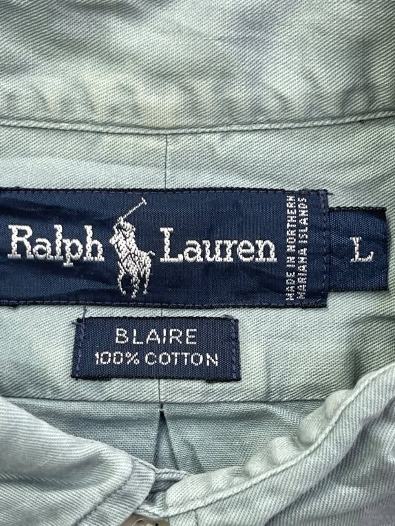 RALPH LAUREN ΚΟΝΤΟΜΑΝΙΚΟ ΠΟΥΚΑΜΙΣΟ CLASSIC SAGE GREEN ΑΝΤΡΙΚΟ PRE OWNED L