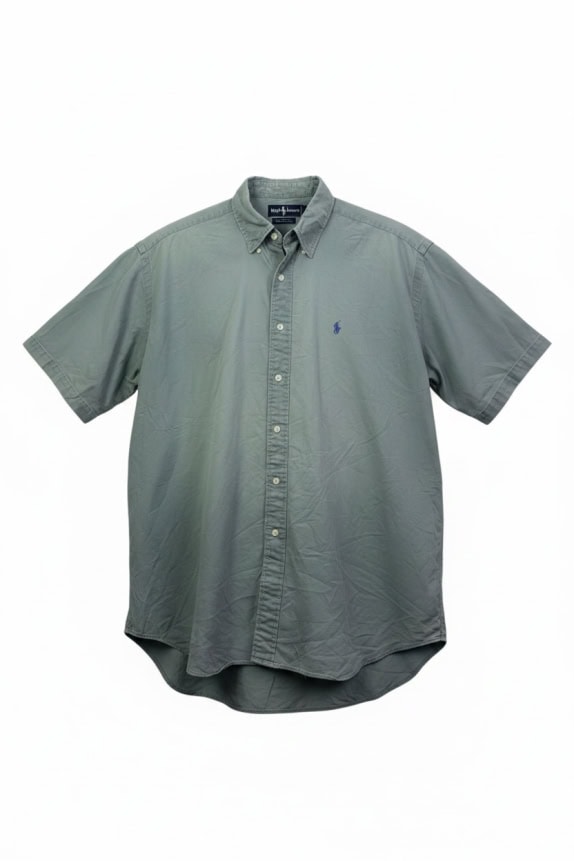 RALPH LAUREN ΚΟΝΤΟΜΑΝΙΚΟ ΠΟΥΚΑΜΙΣΟ CLASSIC SAGE GREEN ΑΝΤΡΙΚΟ PRE OWNED L