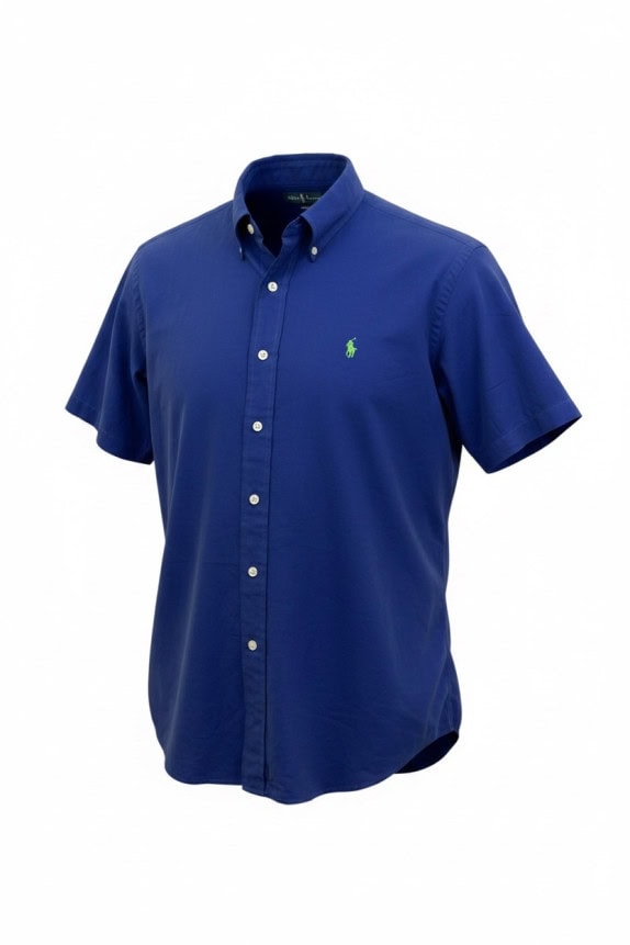 RALPH LAUREN ΚΟΝΤΟΜΑΝΙΚΟ ΠΟΥΚΑΜΙΣΟ ΚΛΑΣΙΚΟ ΜΠΛΕ ΑΝΤΡΙΚΟ PRE OWNED L