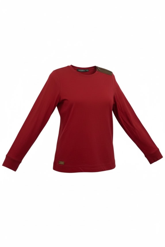 RALPH LAUREN LAUREN Μπλούζα Μακρυμάνικη Casual Κόκκινη Γυναικεία L