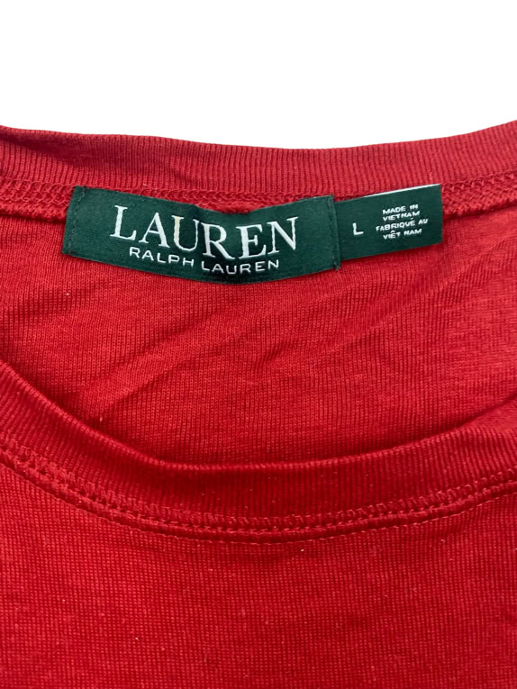 RALPH LAUREN LAUREN Μπλούζα Μακρυμάνικη Casual Κόκκινη Γυναικεία L