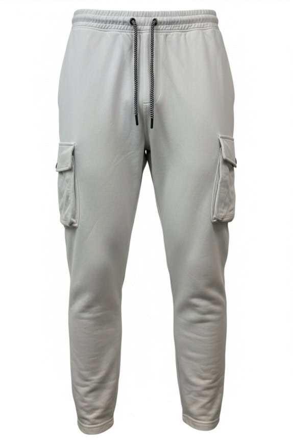 RALPH LAUREN PANTALONI CARGO MINIMAL GRIGIO CHIARO UOMO PRE OWNED L