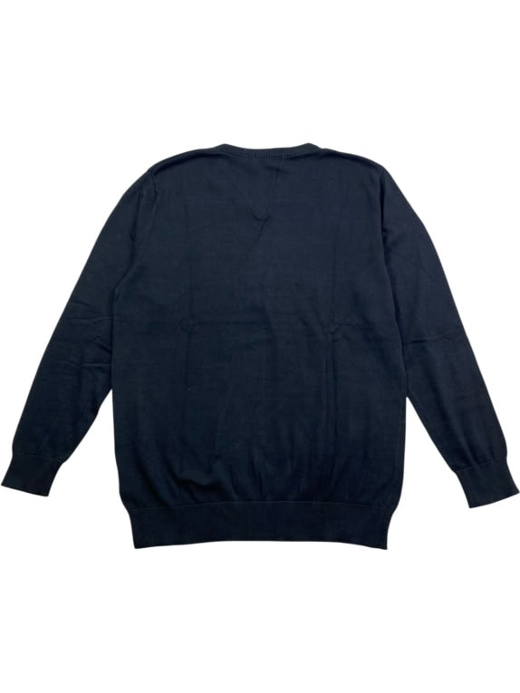 RALPH LAUREN Knit Sweater V-Neck Classic Logo Black Men’s XL
