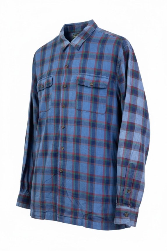 RALPH LAUREN POLO COUNTRY CAMICIA VINTAGE BLU QUADRI UOMO PRE OWNED L