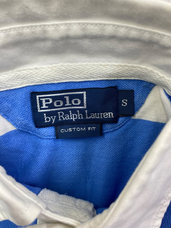 RALPH LAUREN POLO MAGLIA A RIGHE CON LOGO RICAMATO BLU/BIANCO UOMO S