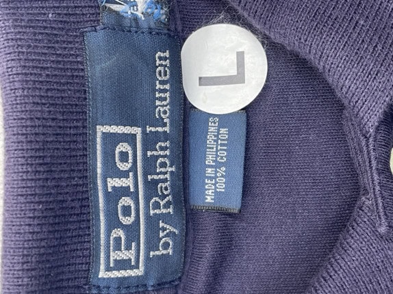 RALPH LAUREN POLO SHIRT CLASSIC NAVY MENS PRE OWNED L