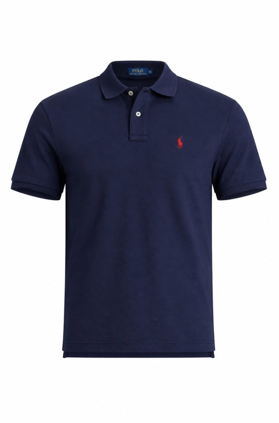 RALPH LAUREN POLO SHIRT CLASSIC NAVY MENS PRE OWNED L