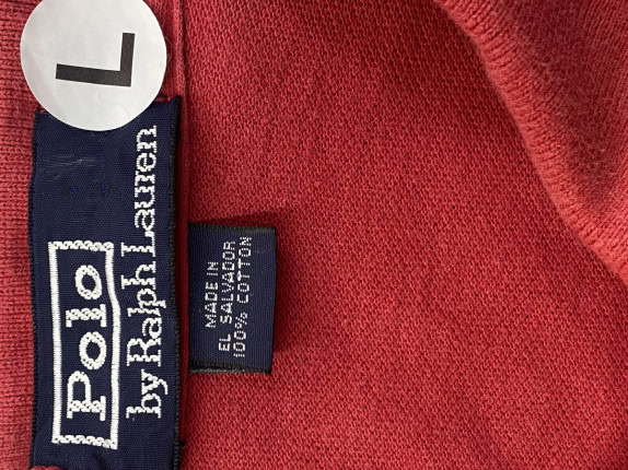 RALPH LAUREN POLO SHIRT CLASSIC RED MEN PRE OWNED L