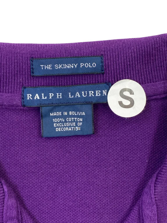 RALPH LAUREN POLO SHIRT MINIMAL PURPLE WOMEN PRE OWNED S