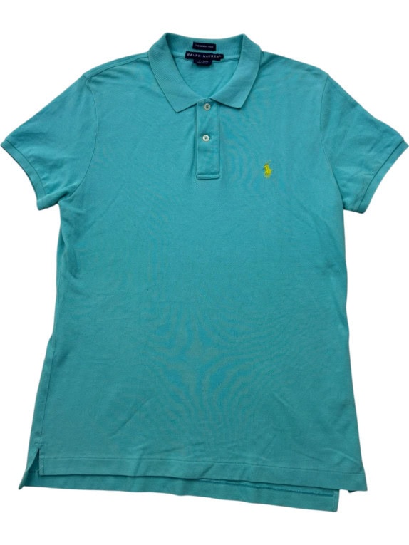RALPH LAUREN ΠΟΛΟ SHIRT MINIMAL TURQUOISE ΑΝΤΡΙΚΟ PRE OWNED M