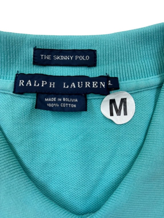 RALPH LAUREN ΠΟΛΟ SHIRT MINIMAL TURQUOISE ΑΝΤΡΙΚΟ PRE OWNED M