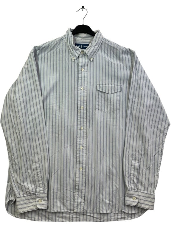 RALPH LAUREN CAMICIA BUTTON DOWN CLASSIC AZZURRO UOMO PRE OWNED XL
