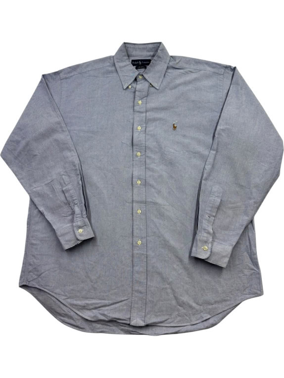 RALPH LAUREN CAMICIA BUTTON DOWN CLASSIC AZZURRO UOMO PRE OWNED XXL