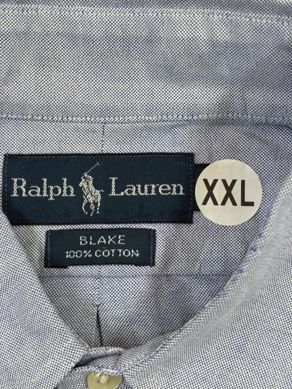 RALPH LAUREN CAMICIA BUTTON DOWN CLASSIC AZZURRO UOMO PRE OWNED XXL
