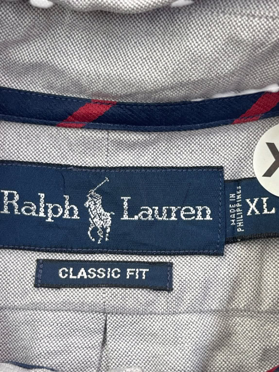 RALPH LAUREN ΠΟΥΚΑΜΙΣΟ BUTTON DOWN ΚΛΑΣΙΚΟ ΑΝΟΙΧΤΟ ΓΚΡΙ ΑΝΤΡΙΚΟ PRE OWNED XL