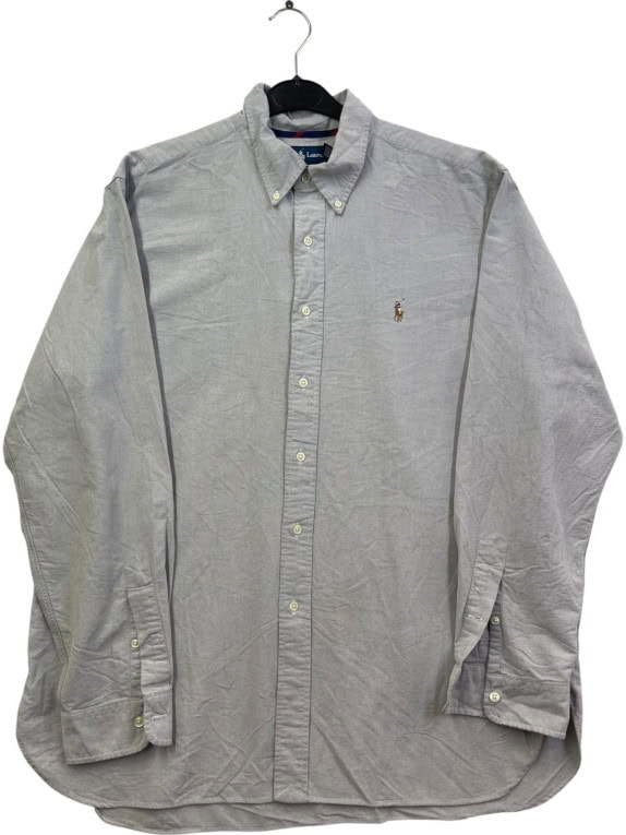 RALPH LAUREN ΠΟΥΚΑΜΙΣΟ BUTTON DOWN ΚΛΑΣΙΚΟ ΑΝΟΙΧΤΟ ΓΚΡΙ ΑΝΤΡΙΚΟ PRE OWNED XL