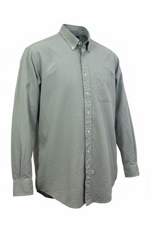 RALPH LAUREN CAMICIA BUTTON DOWN CLASSICA VERDE SALVIA UOMO PRE OWNED L