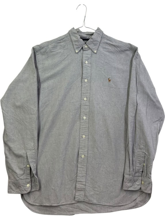 RALPH LAUREN CAMICIA BUTTON DOWN CLASSICA GRIGIA UOMO PRE OWNED L