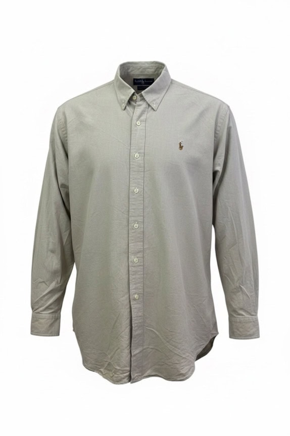 RALPH LAUREN ΠΟΥΚΑΜΙΣΟ BUTTON DOWN ΚΛΑΣΙΚΟ STONE GREY ΑΝΤΡΙΚΟ PRE OWNED XL