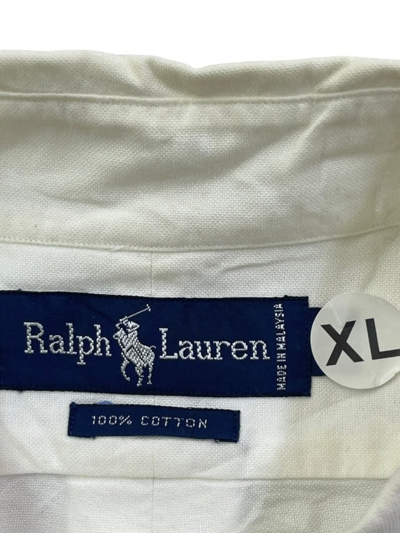 RALPH LAUREN ΠΟΥΚΑΜΙΣΟ BUTTON DOWN MINIMAL OFF WHITE ΑΝΤΡΙΚΟ PRE OWNED XL