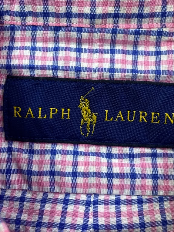 RALPH LAUREN ΠΟΥΚΑΜΙΣΟ CHECKED LOGO ΡΟΖ / ΜΠΛΕ UNISEX S