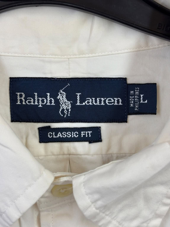 RALPH LAUREN SHIRT CLASSIC CREAM MENS PRE OWNED L