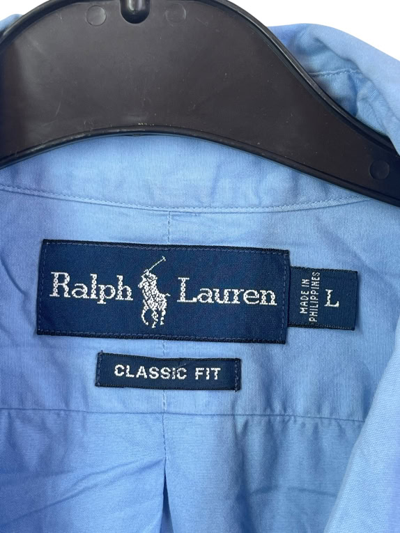 RALPH LAUREN CAMICIA CLASSIC FIT BLU DA UOMO L usata