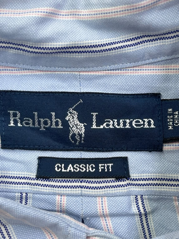 RALPH LAUREN SHIRT CLASSIC LIGHT BLUE MEN PRE OWNED