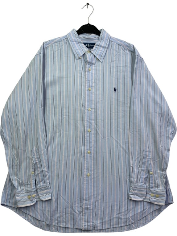 RALPH LAUREN SHIRT CLASSIC LIGHT BLUE MEN PRE OWNED