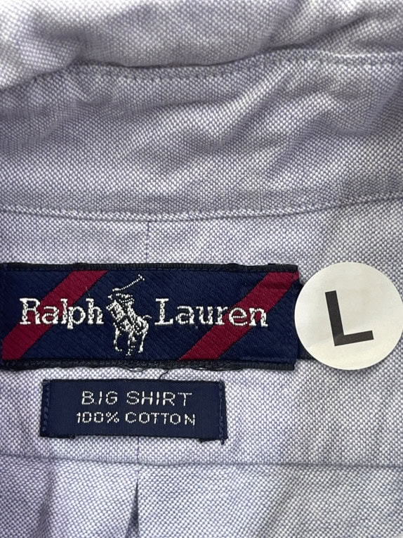 RALPH LAUREN CAMICIA OXFORD CLASSIC AZZURRO UOMO PRE OWNED L
